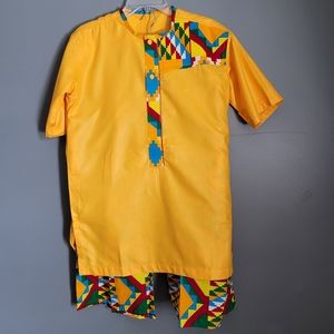 African Men's Clothing Printed Shorts Set. Size S